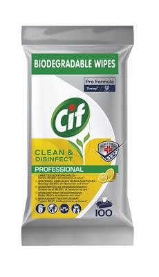 Cif Pro Formula biohajoavat puhdistusliinat 4x100kpl - Desinfioivat biologisesti hajoavat puhdistuspyyhkeet